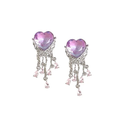 Sohi Heart-Stone Drop Earrings