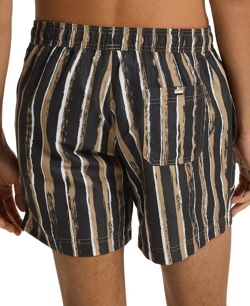 Boss by Hugo Men's Logo Detail Printed Swim Shorts