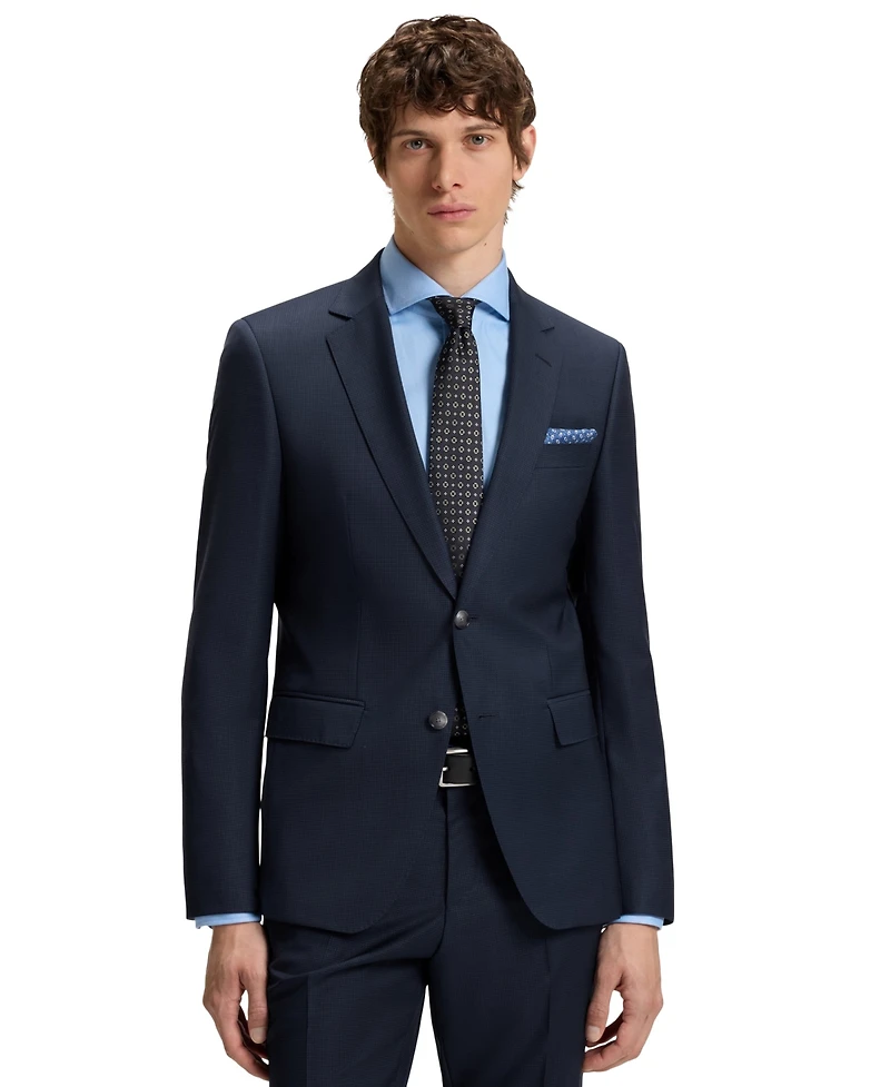 Boss by Hugo Men's Micro-Patterned Virgin Wool Slim-Fit Suit