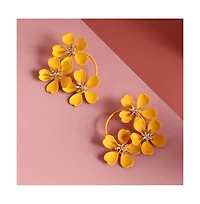 Sohi Floral-Circular Drop Earrings