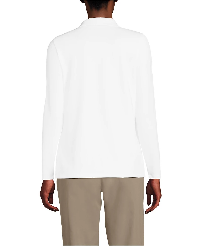 Lands' End Women's Long Sleeve Feminine Fit Rapid Dry Polo Shirt