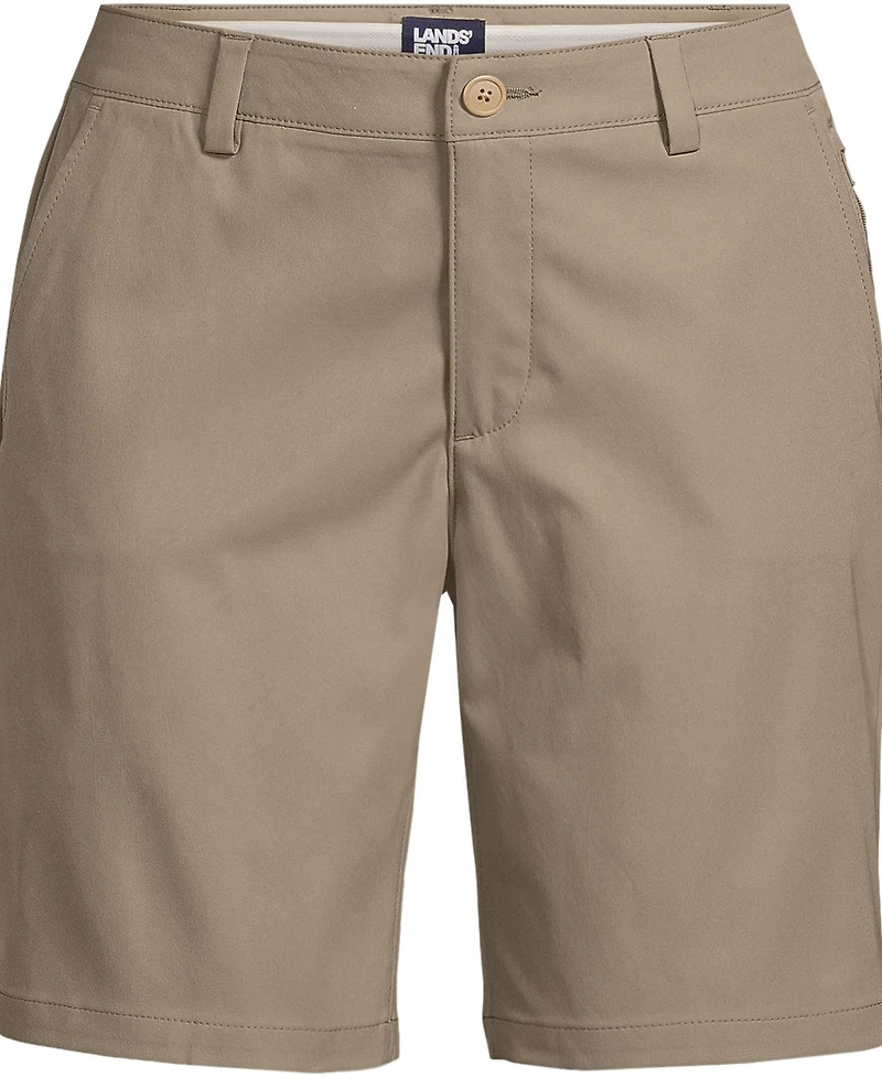 Lands' End School Uniform Women's Active Performance 9" Chino Shorts