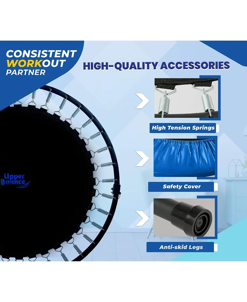 Plexalife Mini Trampoline for Adults - Rebounder Exercise Fitness Indoor/Outdoor Trampoline
