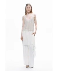 Nocturne Women's Open Back Crystal Stone Detailed Blouse
