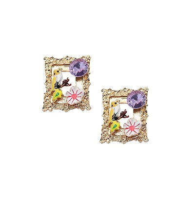 Sohi Floral-Portrait Drop Earrings
