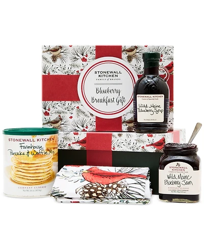Stonewall Kitchen Holiday Blueberry Breakfast Gift Box, 4 Piece Set