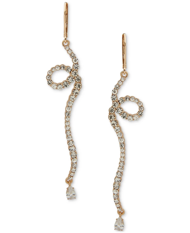 Emily in Paris Gold-Tone Crystal & Pave Looped Bar Linear Drop Earrings