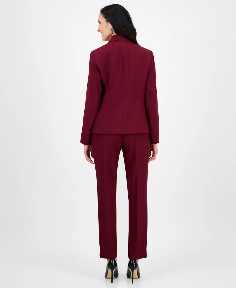 Le Suit Women's Notched Collar One-Button Pantsuit