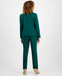 Le Suit Women's Notched Collar One-Button Pantsuit