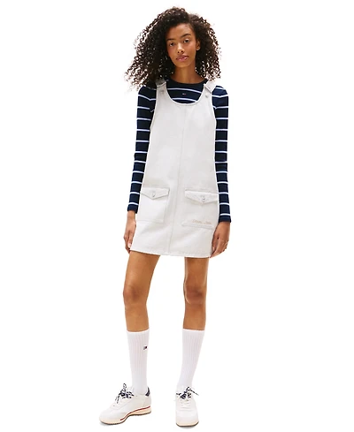 Tommy Jeans Women's Scoop-Neck Sleeveless Pinafore Dress