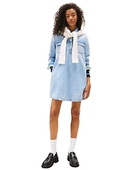 Tommy Jeans Women's Cotton A-Line Long-Sleeve Denim Dress