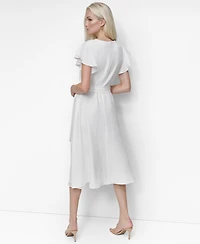 Dkny Women's Flutter-sleeve Midi Dress