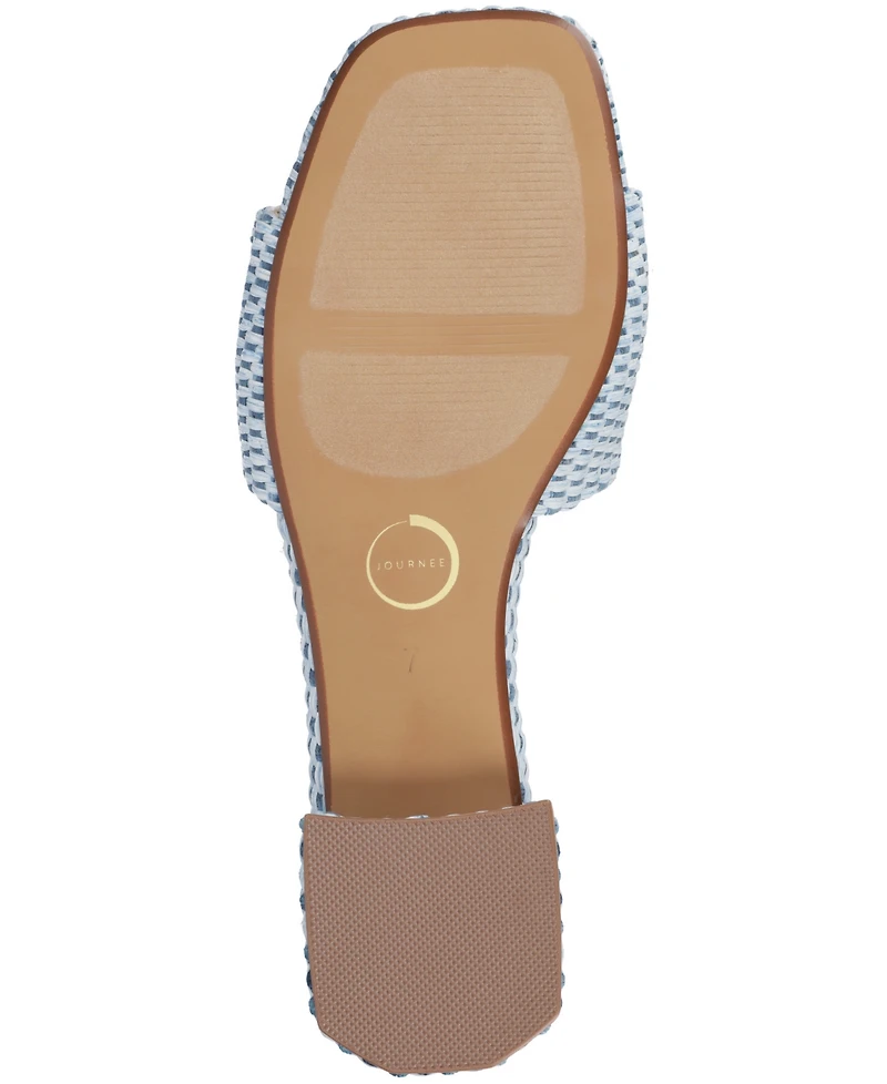 Journee Collection Women's Justina Ornamented Raffia Slide Sandals