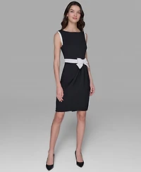 Karl Lagerfeld Paris Women's Scuba Crepe Bow Sheath Dress