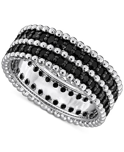 Black Diamond Double Row Beaded Eternity Band (1-1/6 ct. t.w.) 14k Gold
