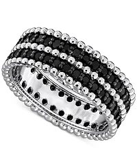 Black Diamond Double Row Beaded Eternity Band (1-1/6 ct. t.w.) 14k Gold