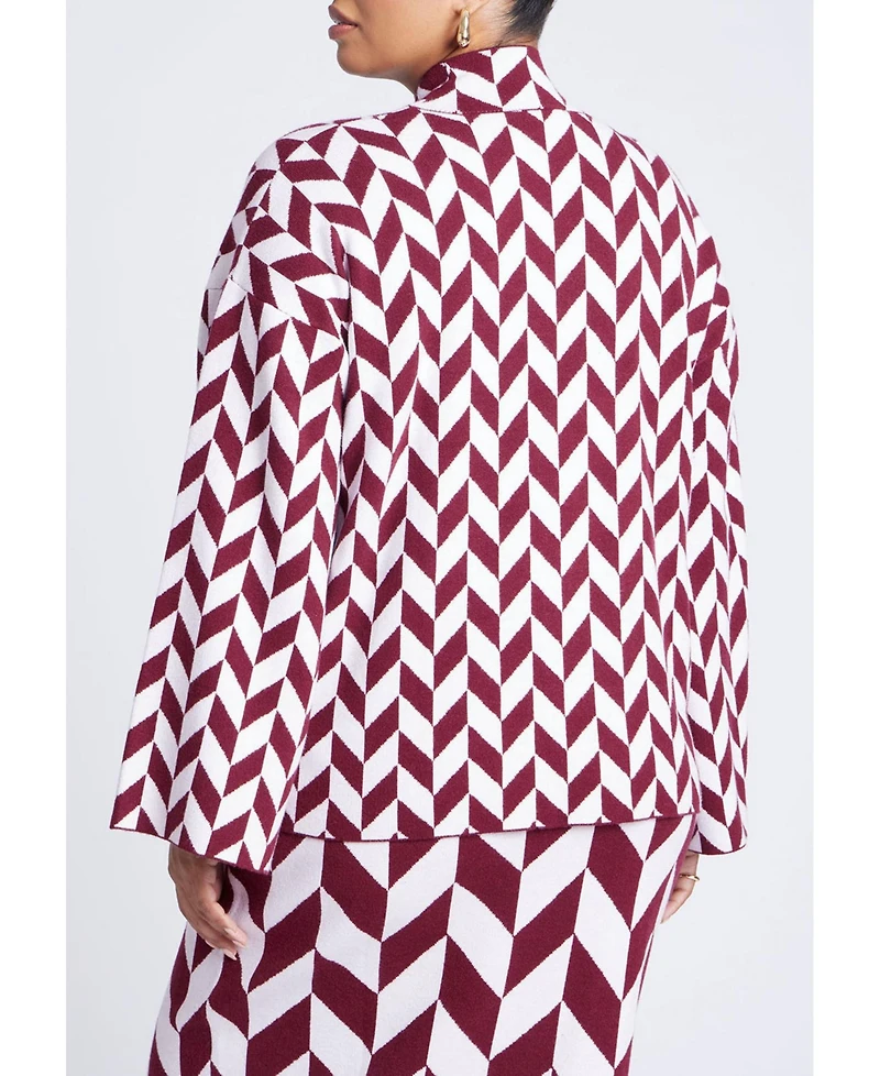 Eloquii Women's Mock Neck Intarsia Sweater