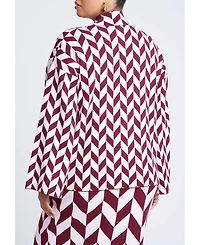 Eloquii Women's Mock Neck Intarsia Sweater