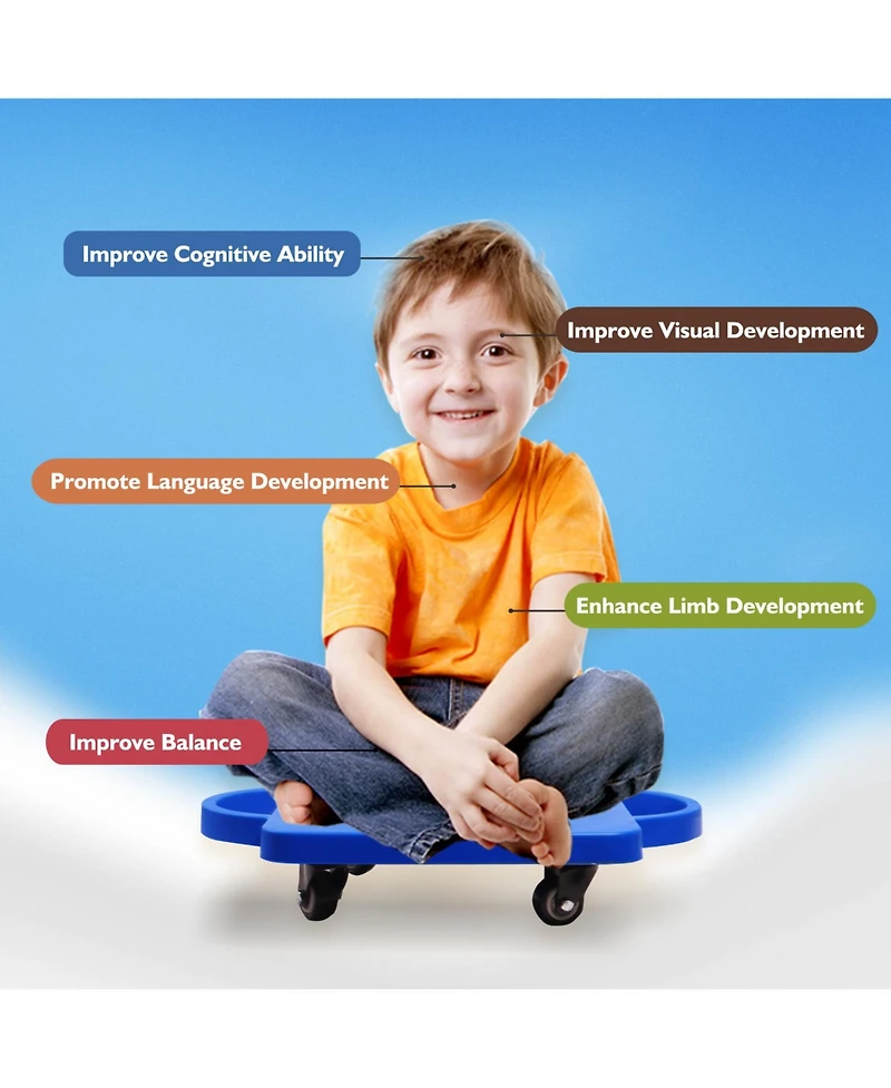 Floor Scooter Board with Handles, Sitting for Kids Indoor Play