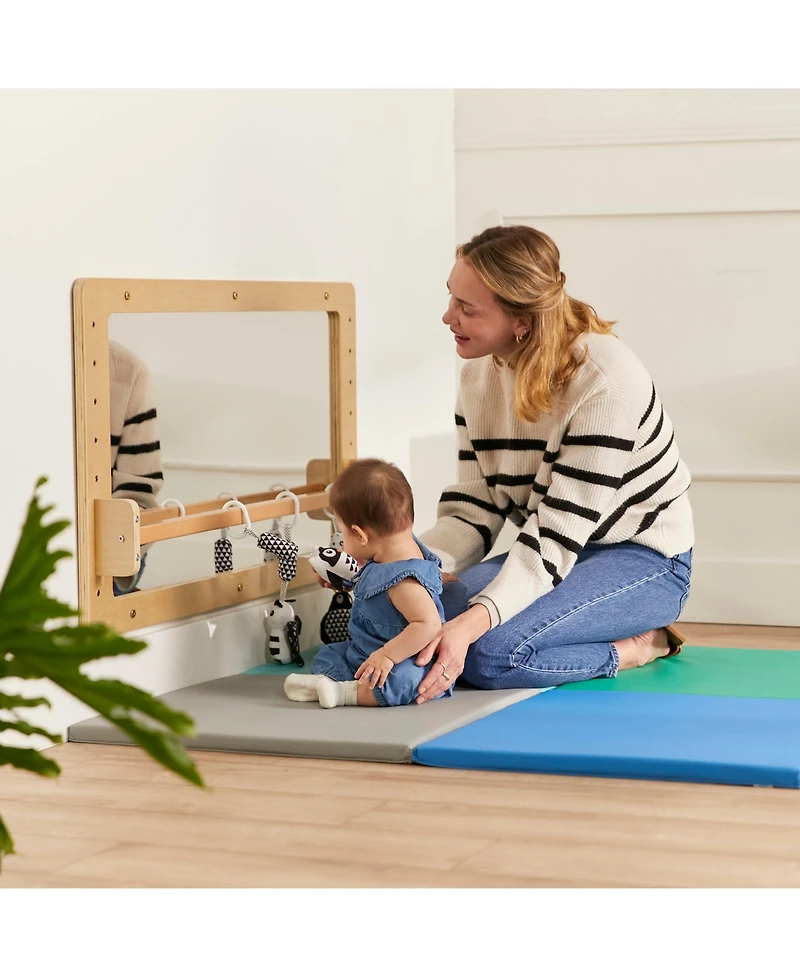 ECR4Kids Wall-Mounted Coordination Mirror, Natural