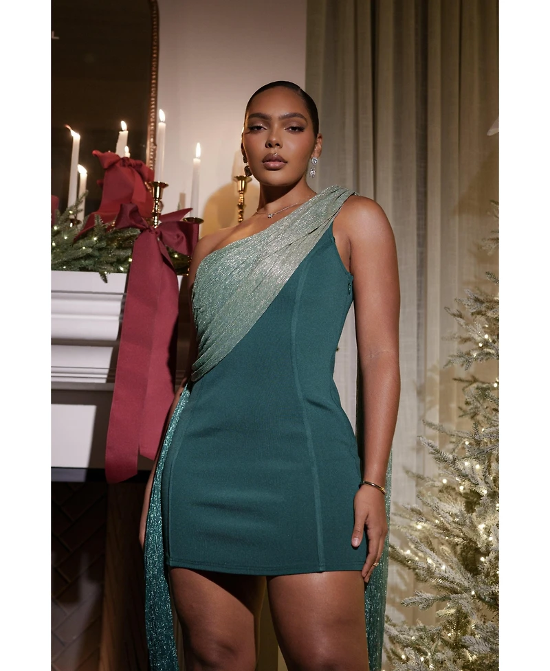 Jluxlabel Women's Asymmetric Drape Mini Dress