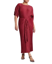 Eloquii Women's Plus Draped Plisse Dress