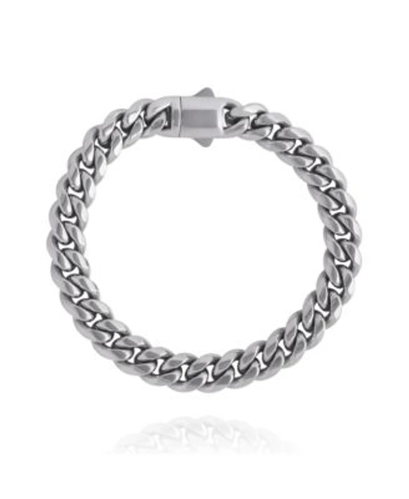 Lucky Brand Mens Silver Tone Woven Chain Bracelet