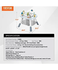 Slickblue Kids Activity Center Interactive Play Center Table with Toys Music Songs