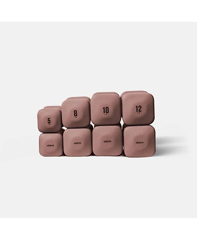 WeGym PreWeGym SafeGrip Dumbbells Medium Set - 5, 8, 10, 12 lbsmium Suede Mat