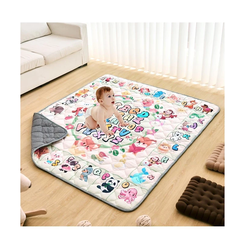 Slickblue Thickened Soft Baby Play Mat for Crawling Kids Floor Mat Cushioned Activity Mat