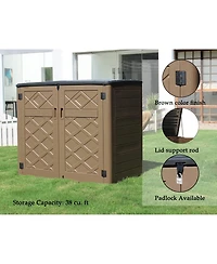 Mondawe 34.3"D x 53.2"W 47.1"H Resin Outdoor Storage Shed with Reinforced Floor