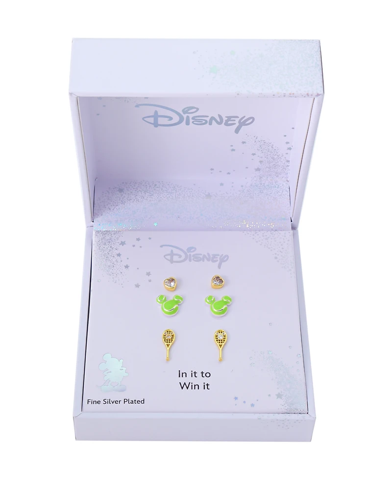 Disney Mickey Mouse Cubic Zirconia Tennis Earring Set