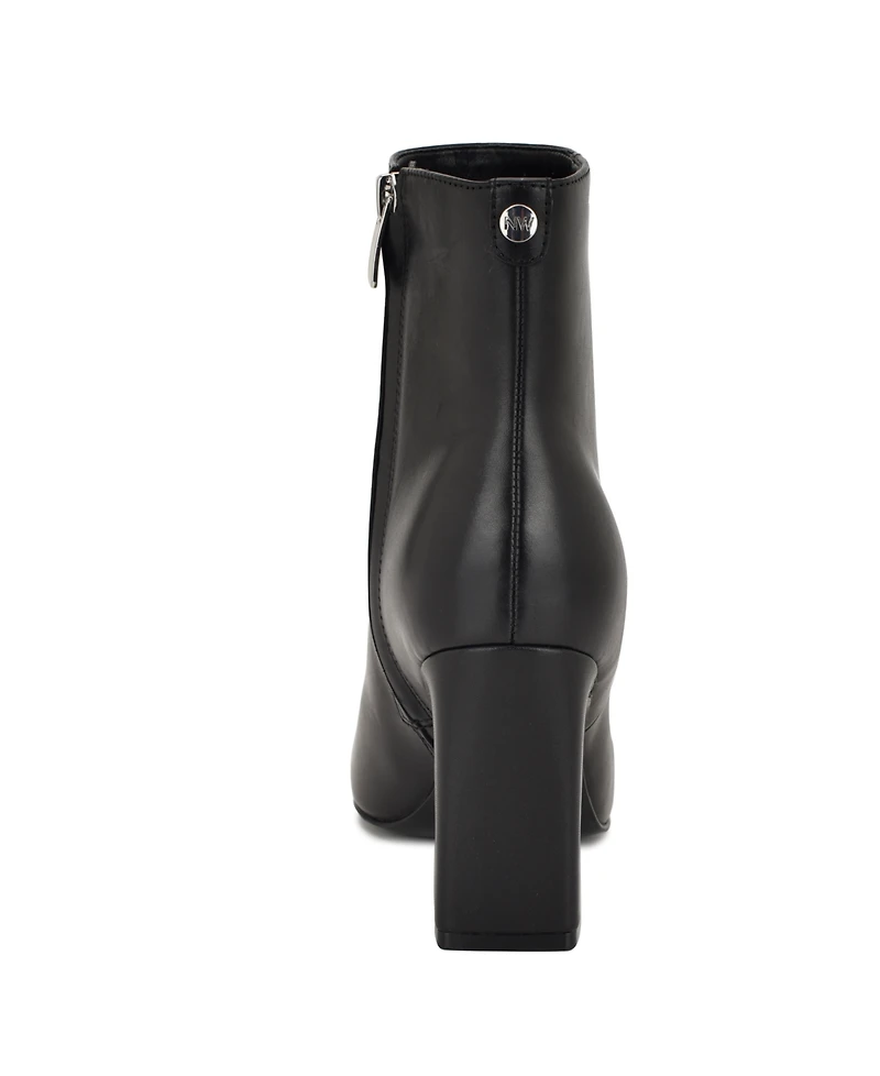 Nine West Women's Reraye Flared Block Heel Ankle Booties