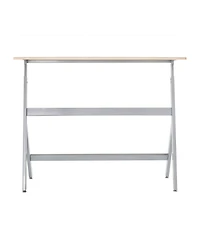 Guidecraft Standing Collaboration Desk for Kids and Adults: Adjustable Height Birch Plywood Table with Metal Legs for Home, Office, Classrooms and Mor