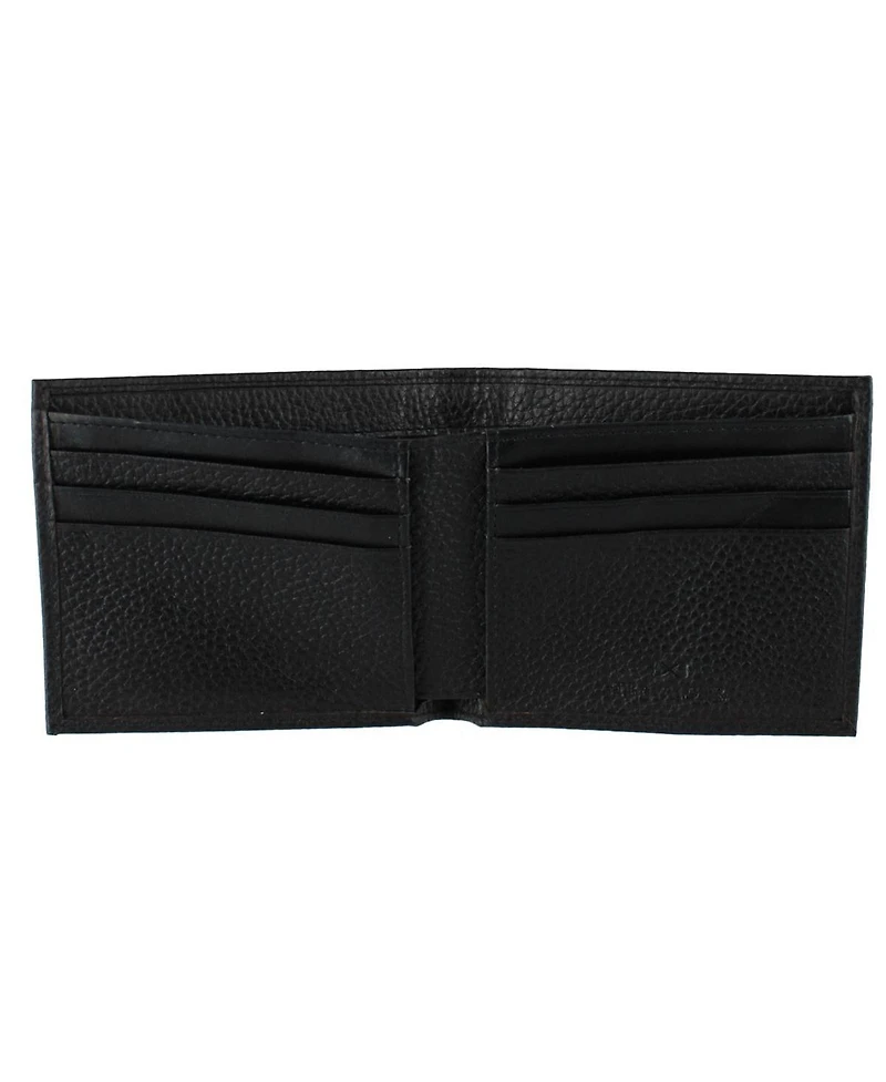 Trafalgar Men's Pierce Pebble Grain Classic Leather Bi-Fold Wallet