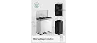 Songmics Home 16 Gallon Dual Compartment Trash Can with Removable Buckets, White