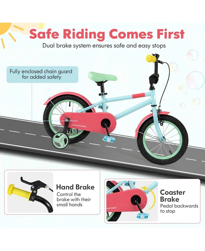 Kids Bike with Adjustable Handlebar and Saddle Blue