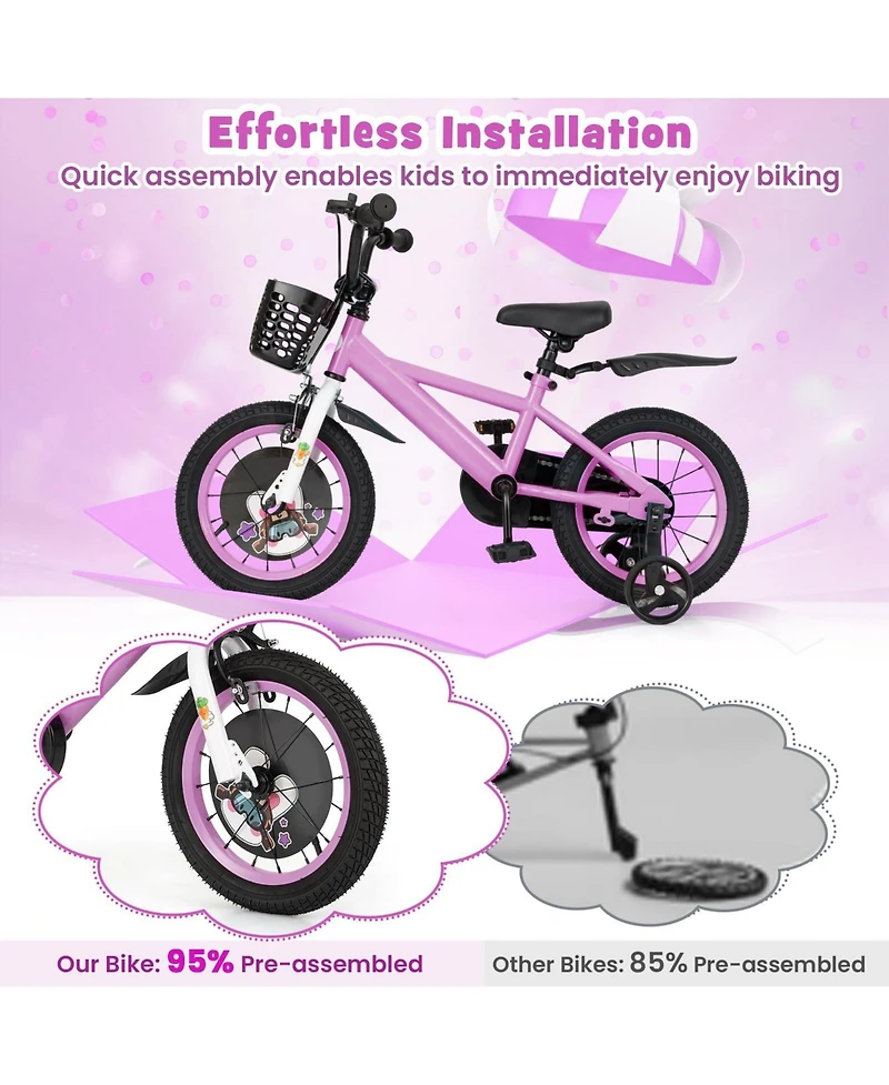 14 Inch Kids Bike for 3-8 Years Old Sport Bicycle with Adjustable Handlebar and Saddle