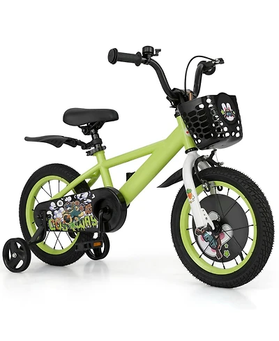 14 Inch Kids Bike Adjustable with Detachable Training Wheels for 3-8 Years Old