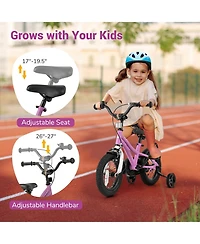 Kids Bike 12-Inch Children Training Bicycle with 2 Brake for 3-8 Years Old