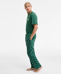 Lacoste Men's Woven Logo Pajama Pants