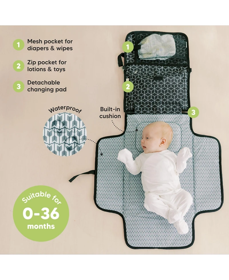 KeaBabies Ezee Diaper Changing Pad, Portable Mat, Waterproof Foldable Pad