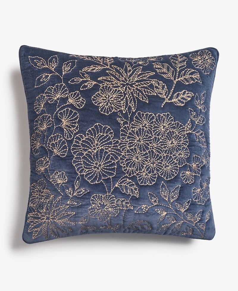 Charter Club Velvet Botanical Decorative Pillow, 18" x 18", Exclusively at Macy's