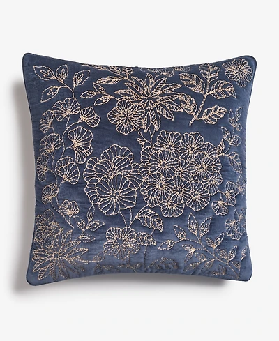 Charter Club Velvet Botanical Decorative Pillow, 18" x 18", Exclusively at Macy's