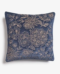 Charter Club Velvet Botanical Decorative Pillow, 18" x 18", Exclusively at Macy's