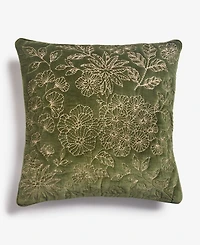 Charter Club Velvet Botanical Decorative Pillow, 18" x 18", Exclusively at Macy's