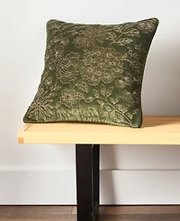 Charter Club Velvet Botanical Decorative Pillow, 18" x 18", Exclusively at Macy's