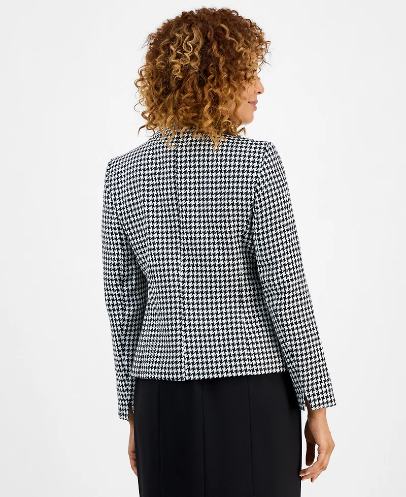 Le Suit Women's Houndstooth Jacket & Pleated Pencil Skirt