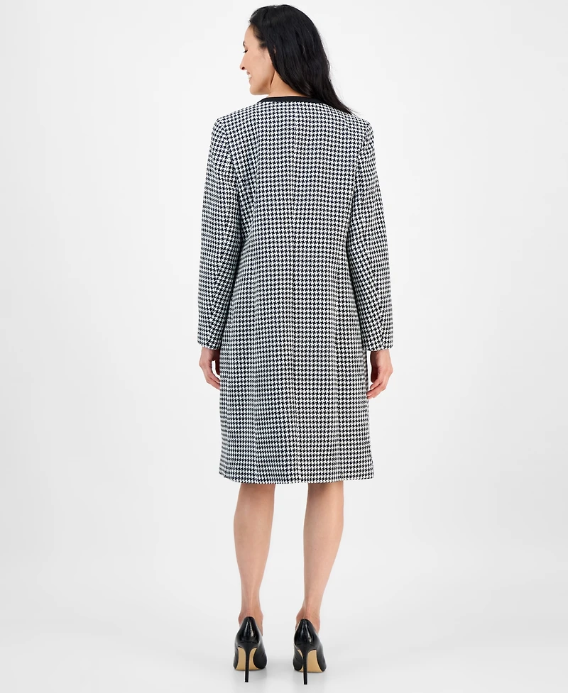 Le Suit Women's Houndstooth Topper Jacket & Sleeveless Dress