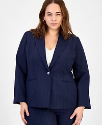 Le Suit Women's Notch-Collar One-Button Pantsuit Set